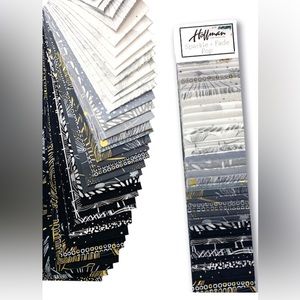 Fabric Jelly Roll 2.5 inch strips Quilting Hoffman Sparkle + Fade Pop